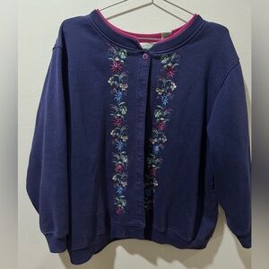 Vintage floral cardigan/sweater with extra shenanigans.‎